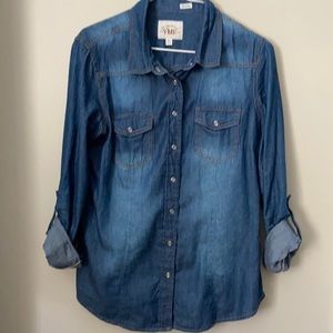 Denim snap up shirt
